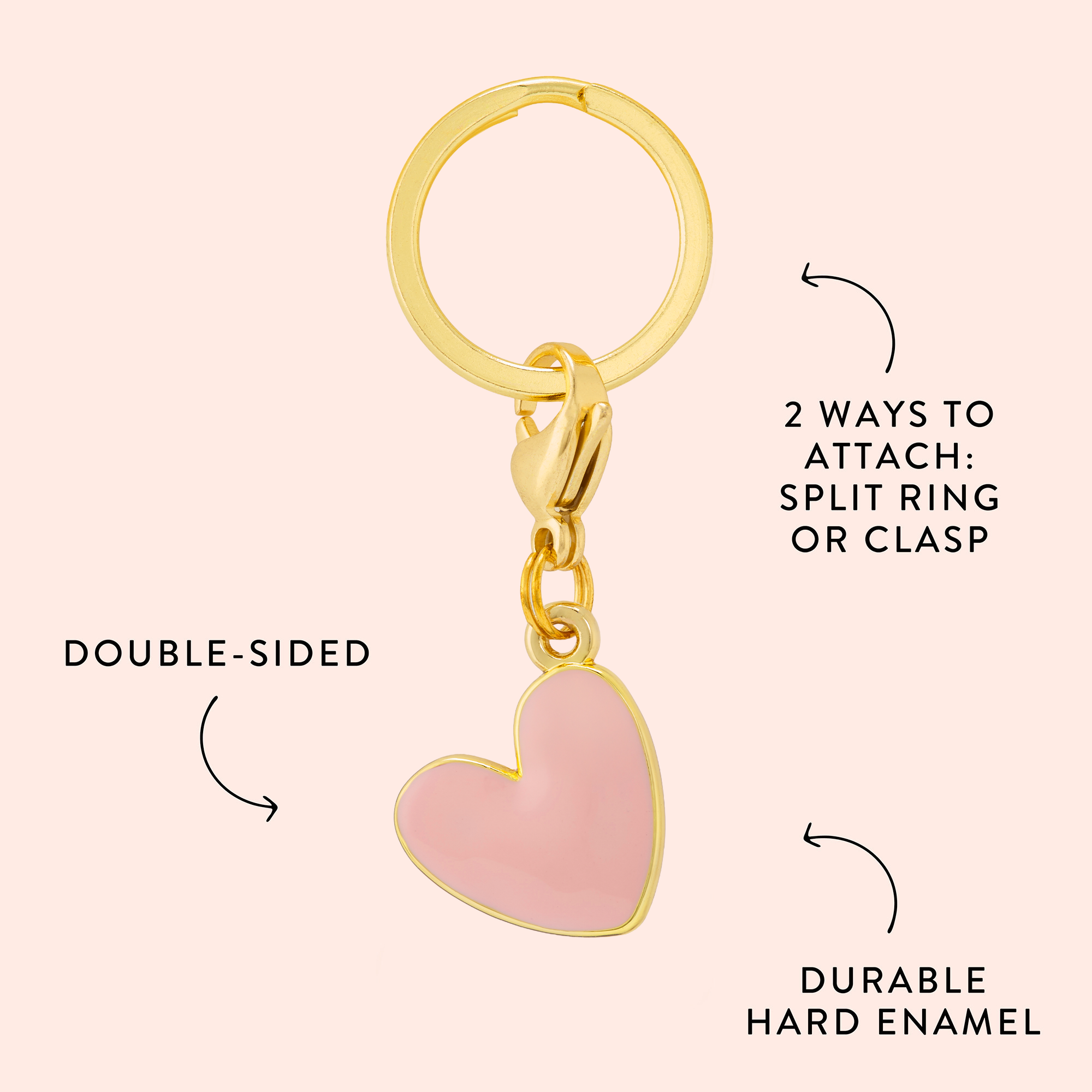 The Foggy Dog - Pink Heart Collar Charm: Charm Only