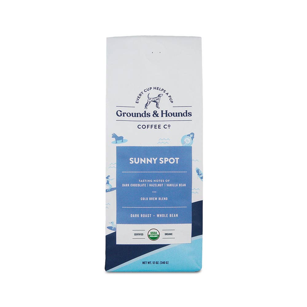 Grounds &amp; Hounds Coffee Co. - Sunny Spot Cold Brew Blend: Whole Bean 12 oz.
