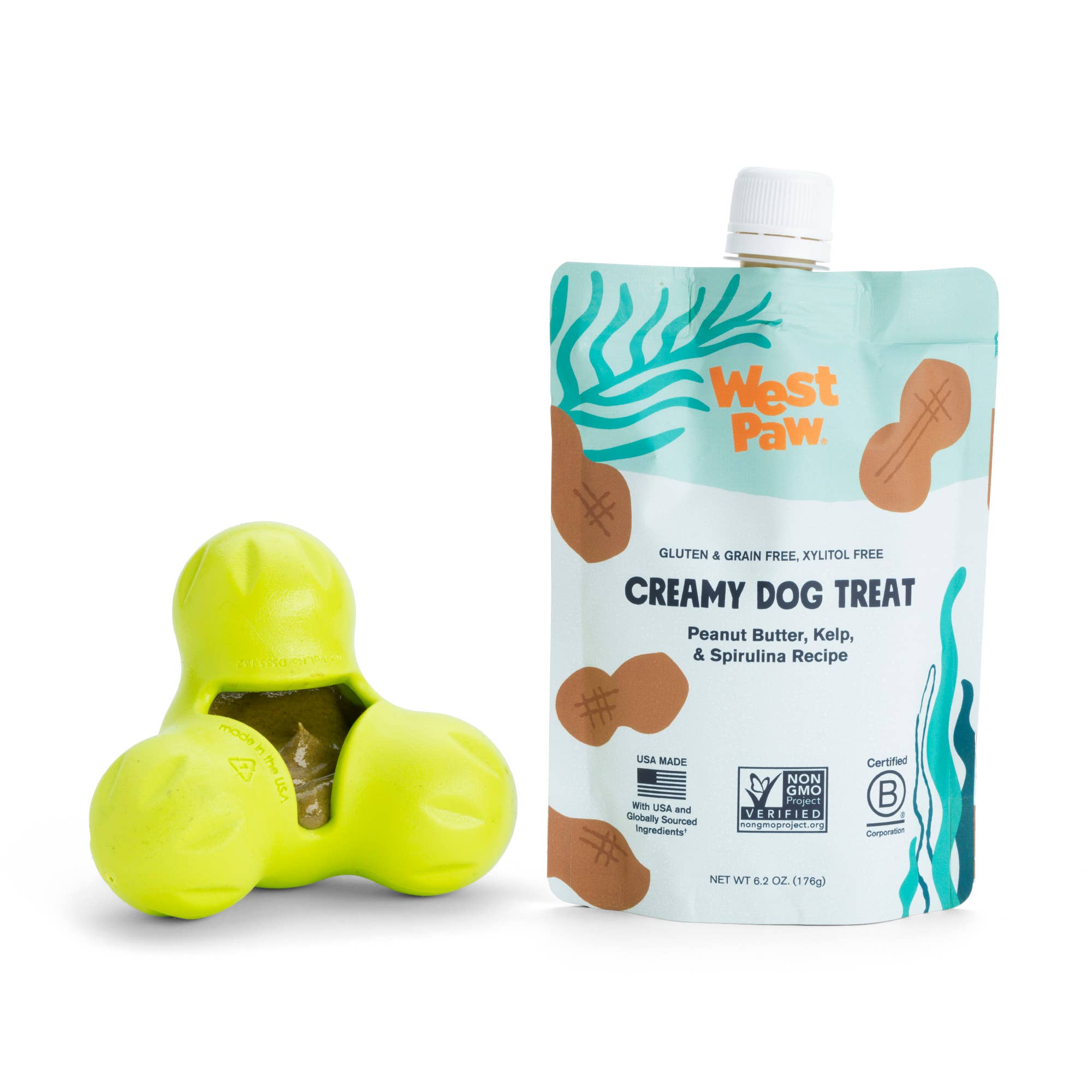 West Paw - Peanut Butter, Kelp &amp; Spirulina Creamy Dog Treat