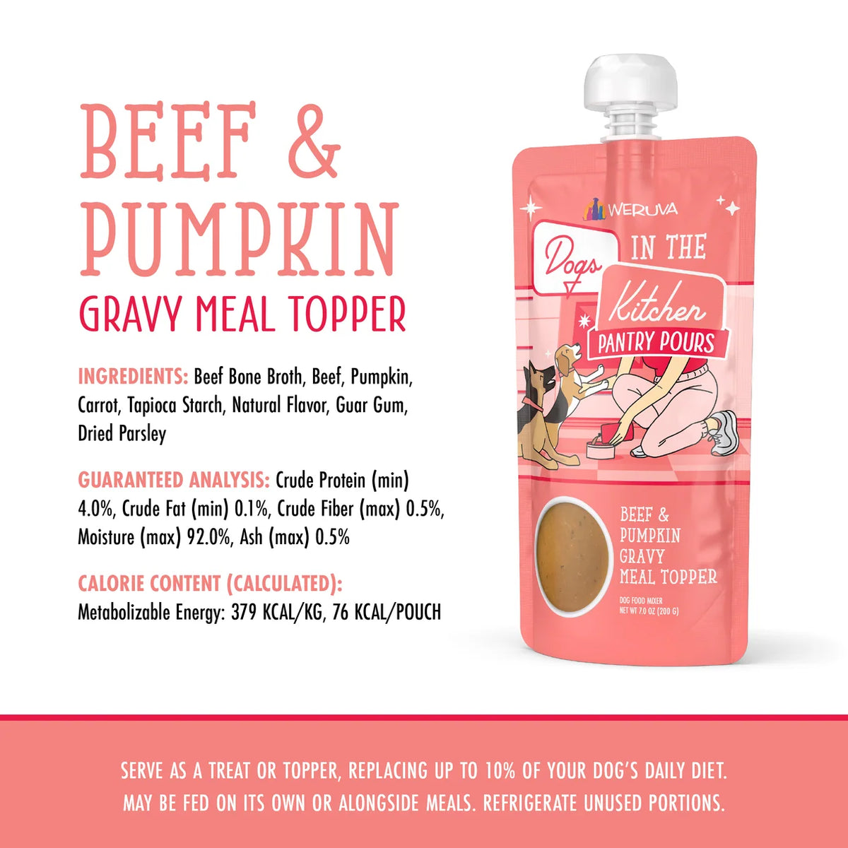 Weruva Dogs in the Kitchen Pantry Pours Beef &amp; Pumpkin Gravy Meal Topper