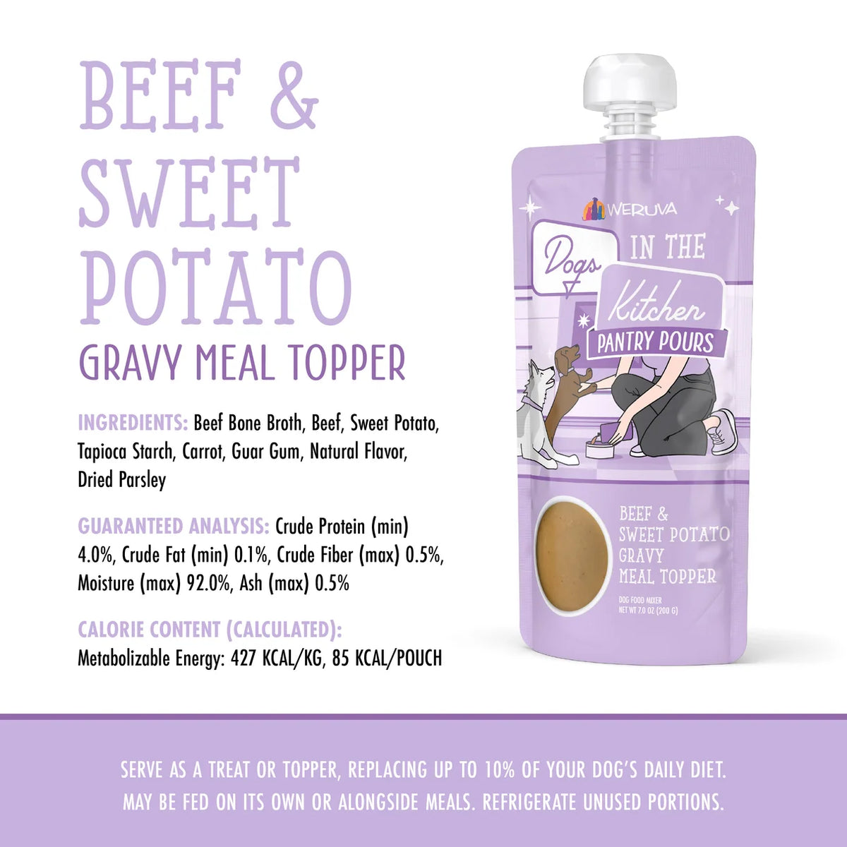 Weruva Dogs in the Kitchen Pantry Pours Beef &amp; Sweet Potato Gravy Meal Topper
