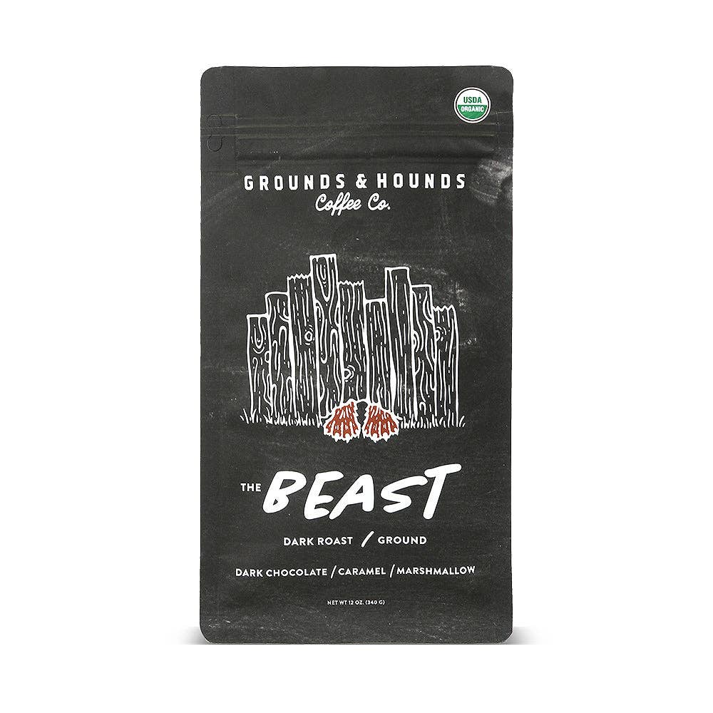 Grounds &amp; Hounds Coffee Co. - The Beast Dark Roast Blend: Whole Bean