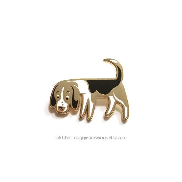 Lili Chin Art - Beagle / Scenthound Dog Enamel Pin