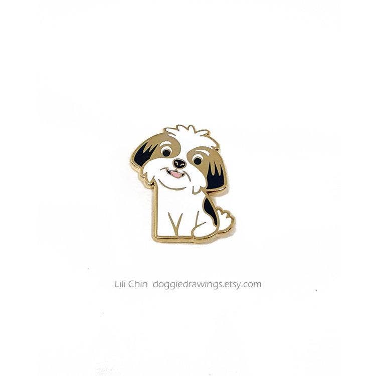 Lili Chin Art - Shih Tzu/lhasa Apso Dog Enamel Pin