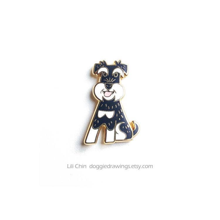 Lili Chin Art - Schnauzer Dog Enamel Pin