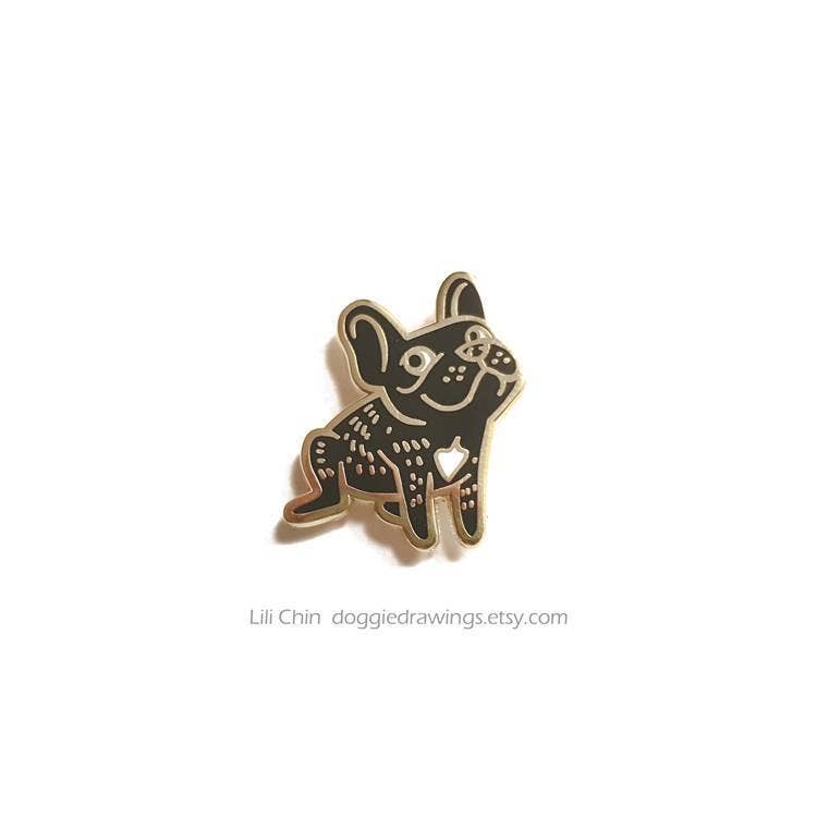 Lili Chin Art - French Bulldog Enamel Pin