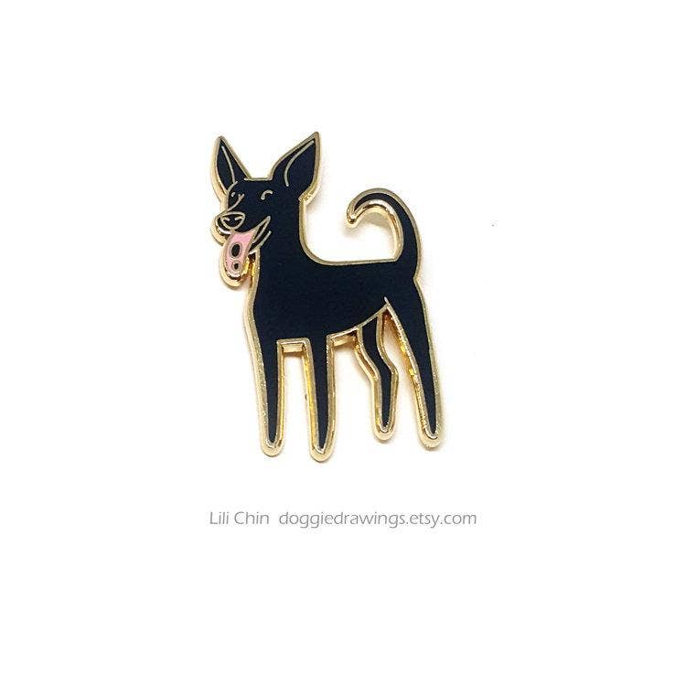Lili Chin Art - Formosan Mountain Dog / Taiwan Dog Enamel Pin