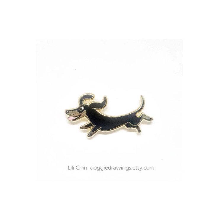Lili Chin Art - Dachshund Dog Enamel Pin