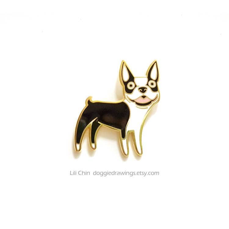 Lili Chin Art - Boston Terrier Dog Enamel Pin