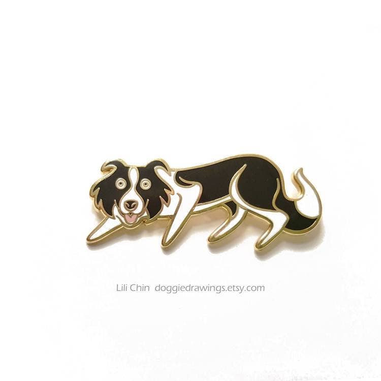 Lili Chin Art - Border Collie / Herder Dog Enamel Pin