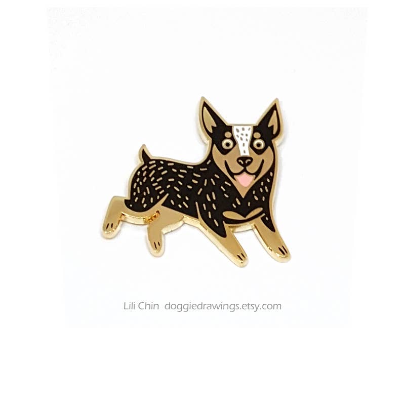 Lili Chin Art - Cattledog Enamel Pin