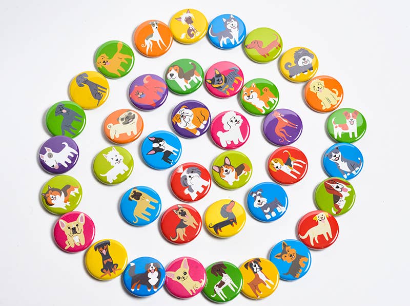 Lili Chin Art - 30 Dog Buttons: Assorted