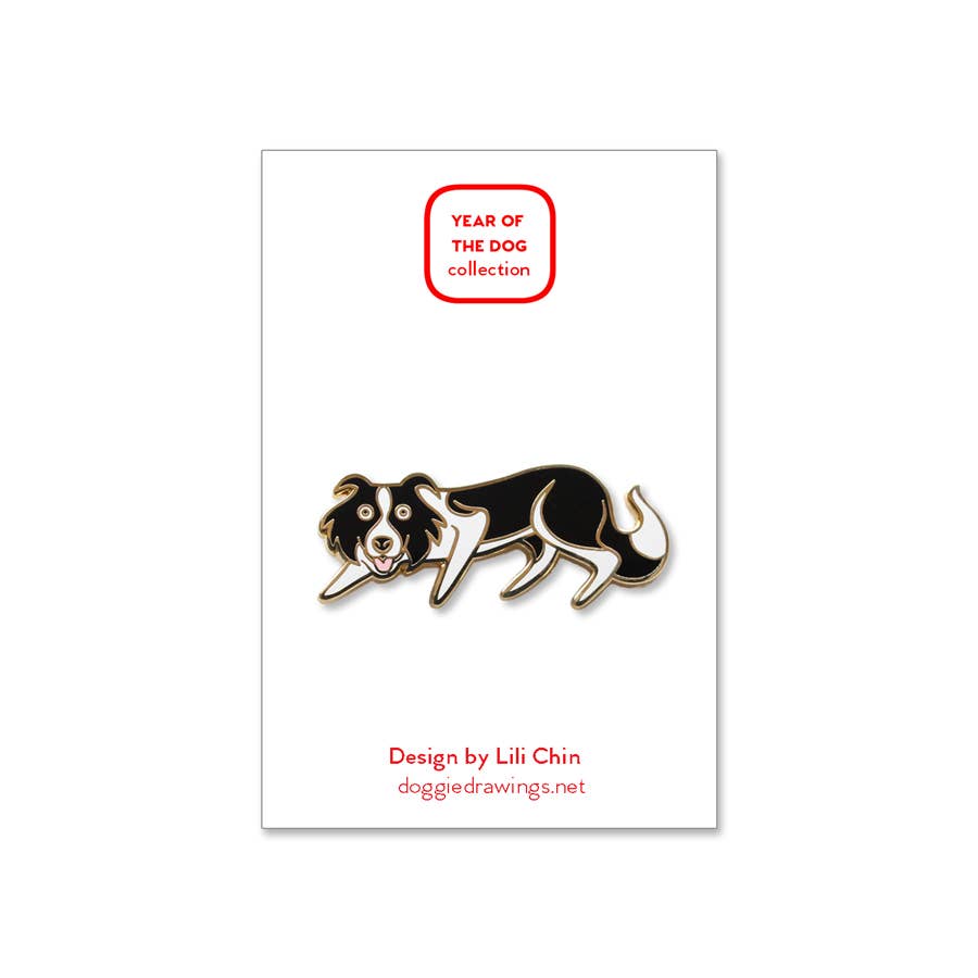 Lili Chin Art - Border Collie / Herder Dog Enamel Pin