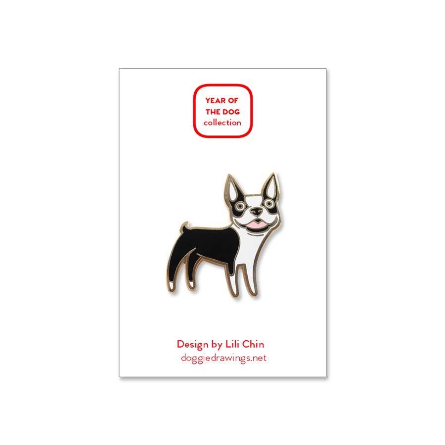 Lili Chin Art - Boston Terrier Dog Enamel Pin