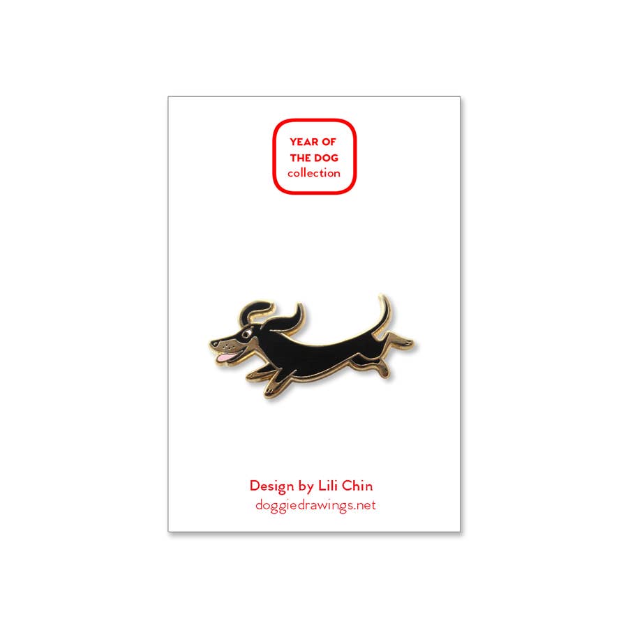 Lili Chin Art - Dachshund Dog Enamel Pin