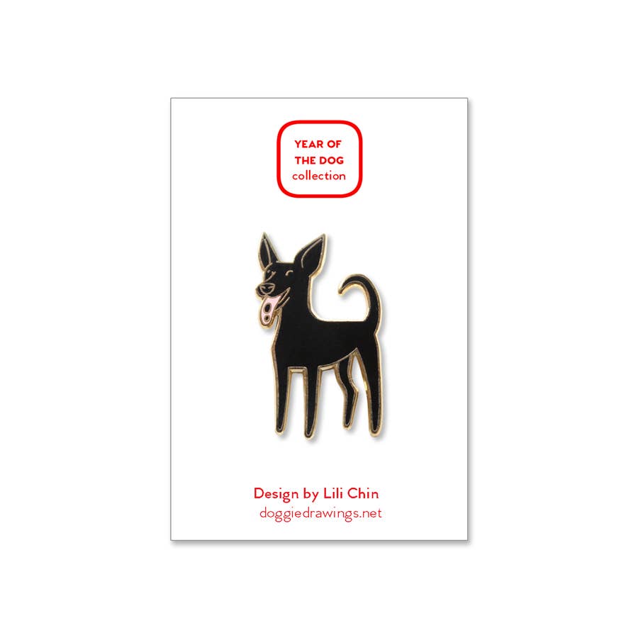 Lili Chin Art - Formosan Mountain Dog / Taiwan Dog Enamel Pin