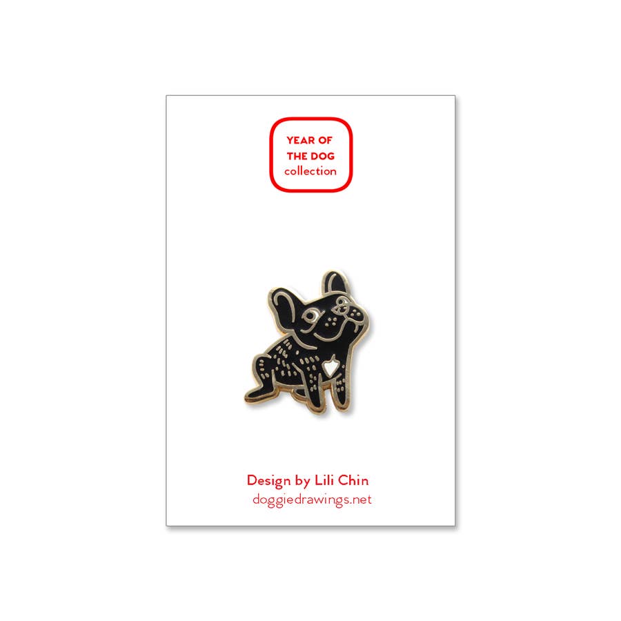 Lili Chin Art - French Bulldog Enamel Pin