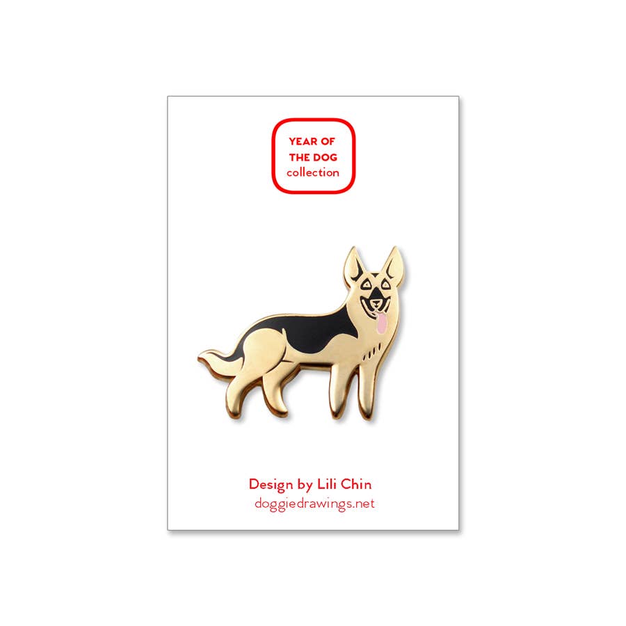 Lili Chin Art - German Shepherd Dog Enamel Pin