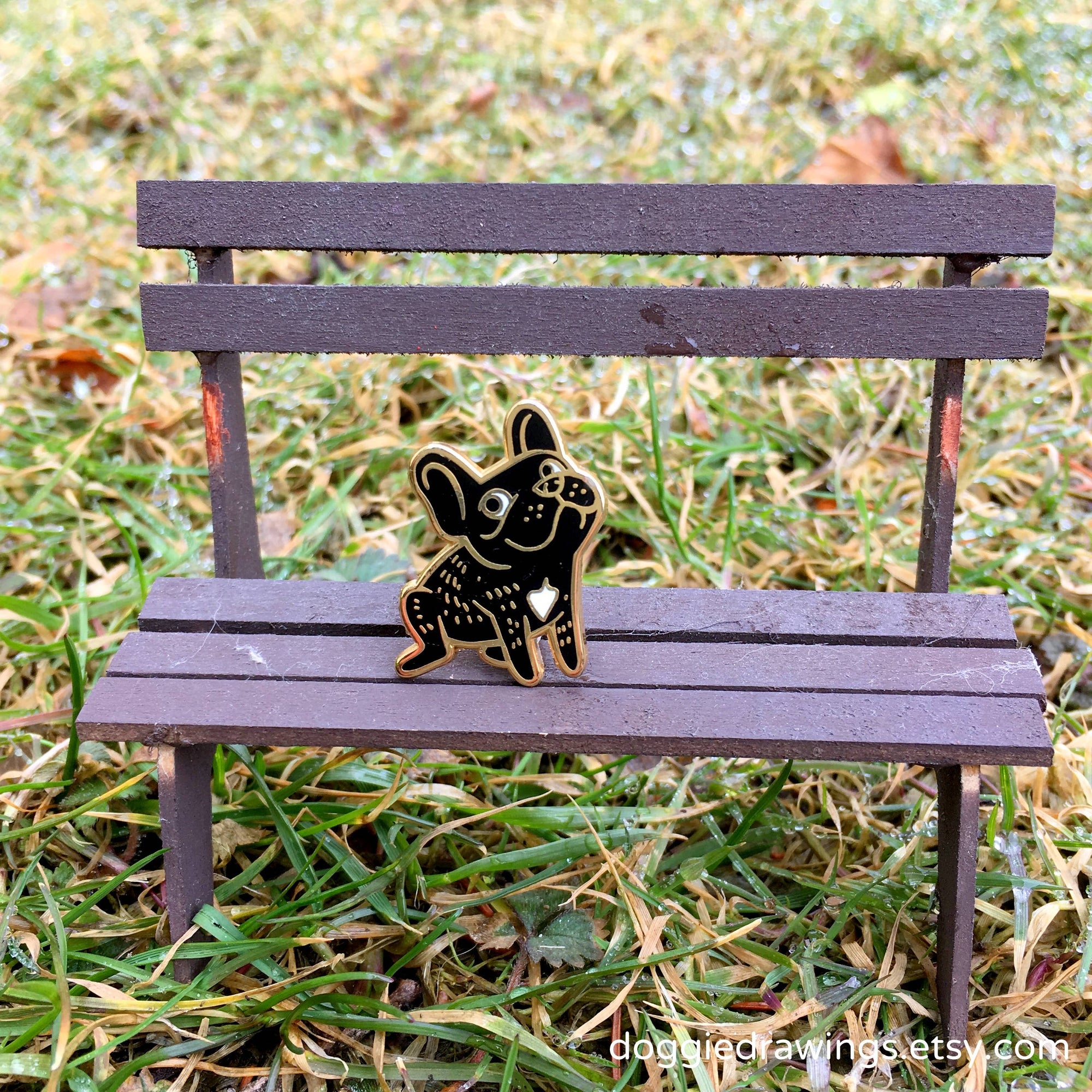 Lili Chin Art - French Bulldog Enamel Pin