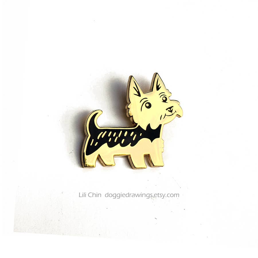 Lili Chin Art - Yorkshire Terrier Dog Enamel Pin
