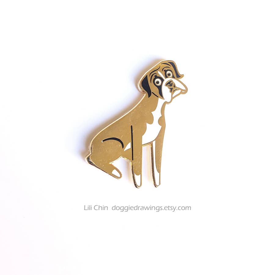 Lili Chin Art - Boxer Dog Enamel Pin
