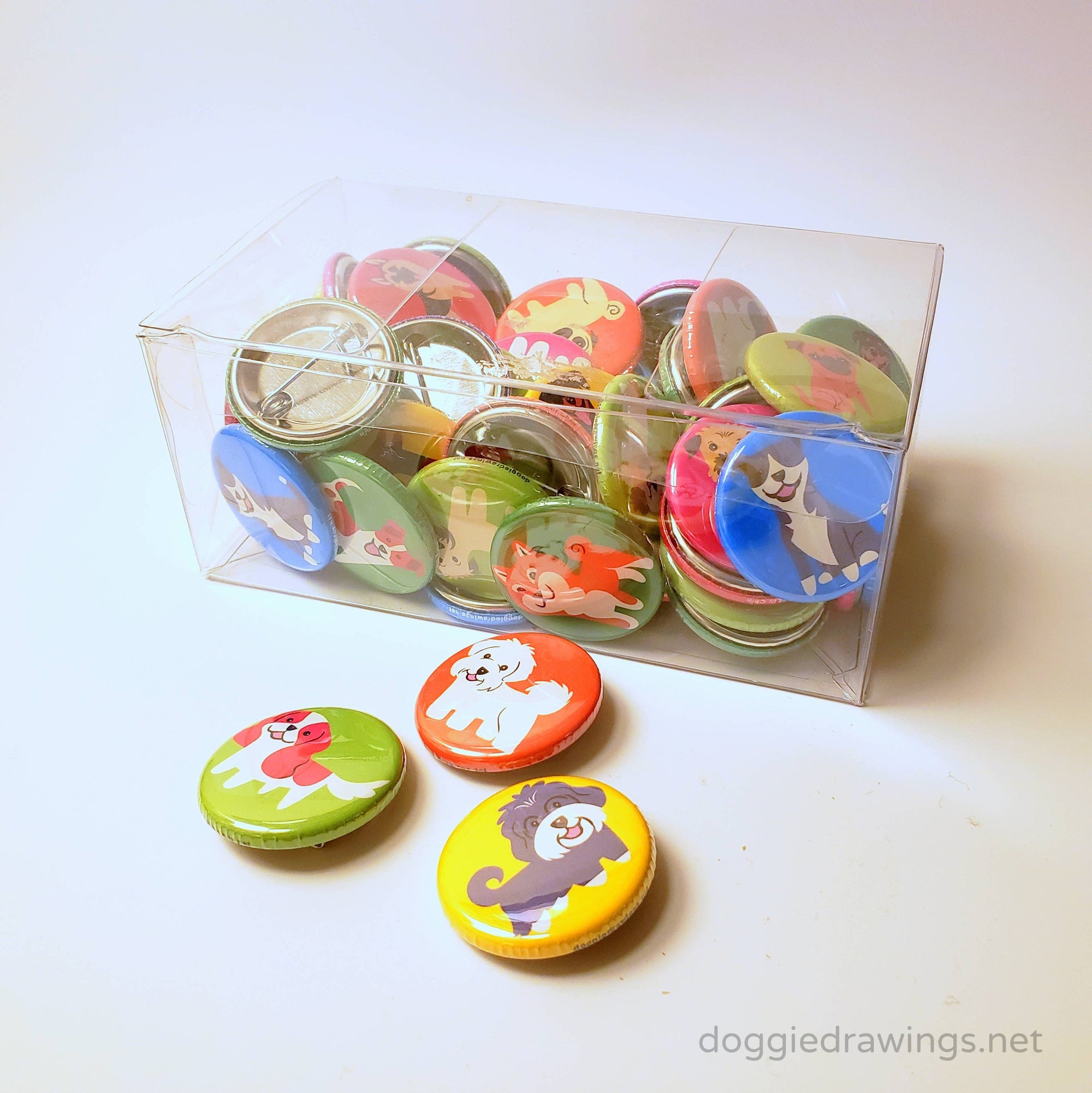 Lili Chin Art - 30 Dog Buttons: Assorted