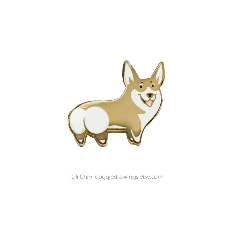 Lili Chin Art - Corgi Dog Enamel Pin