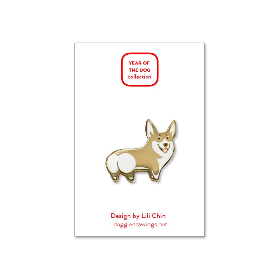 Lili Chin Art - Corgi Dog Enamel Pin