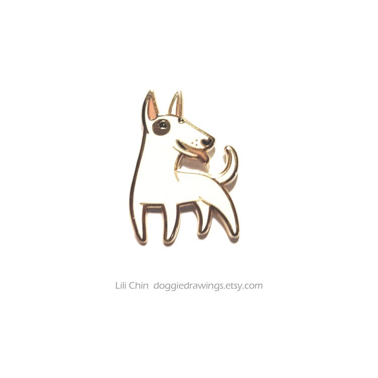 Lili Chin Art - Bull Terrier Dog Enamel Pin