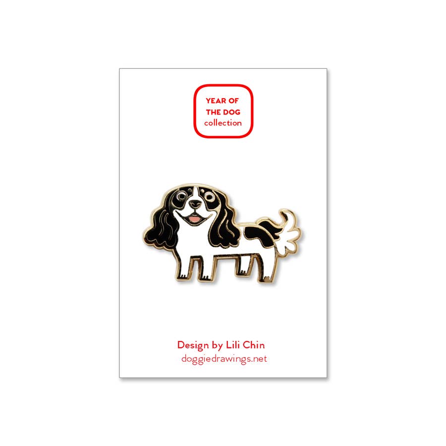 Lili Chin Art - Cavalier Spaniel Dog Enamel Pin