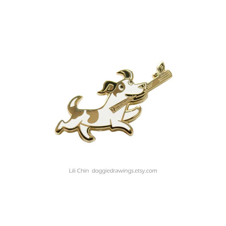 Lili Chin Art - Jack Russell Terrier Dog Enamel Pin