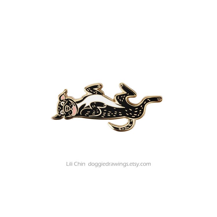 Lili Chin Art - Pit Bull Dog Enamel Pin