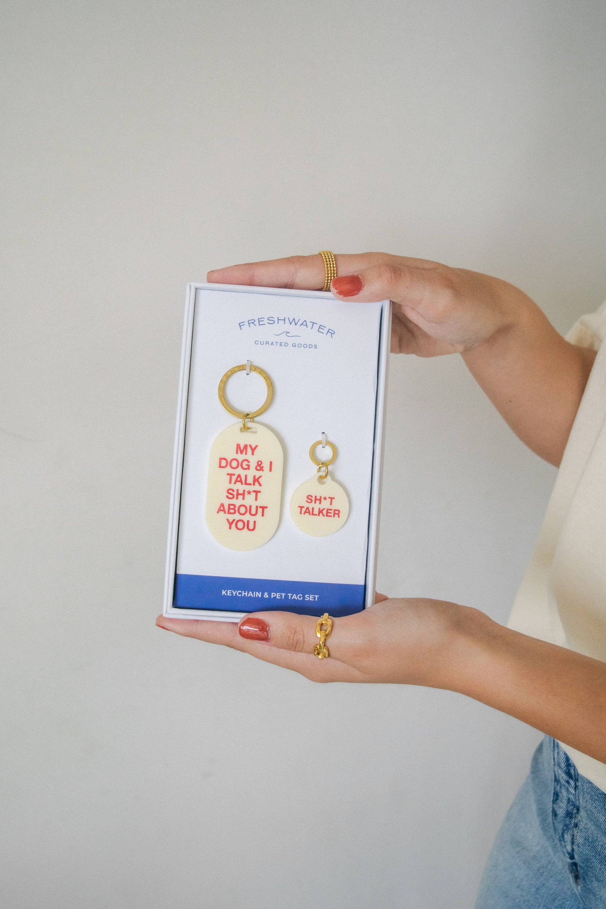 Freshwater Curated Goods™ - Sh*t Talker Keychain &amp; Pet Tag Gift Set