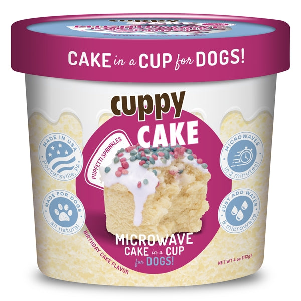 Puppy Cake Cuppy Cake - Microwave Cake in A Cup for Dogs - Birthday Cake Flavored with Pupfetti Sprinkles