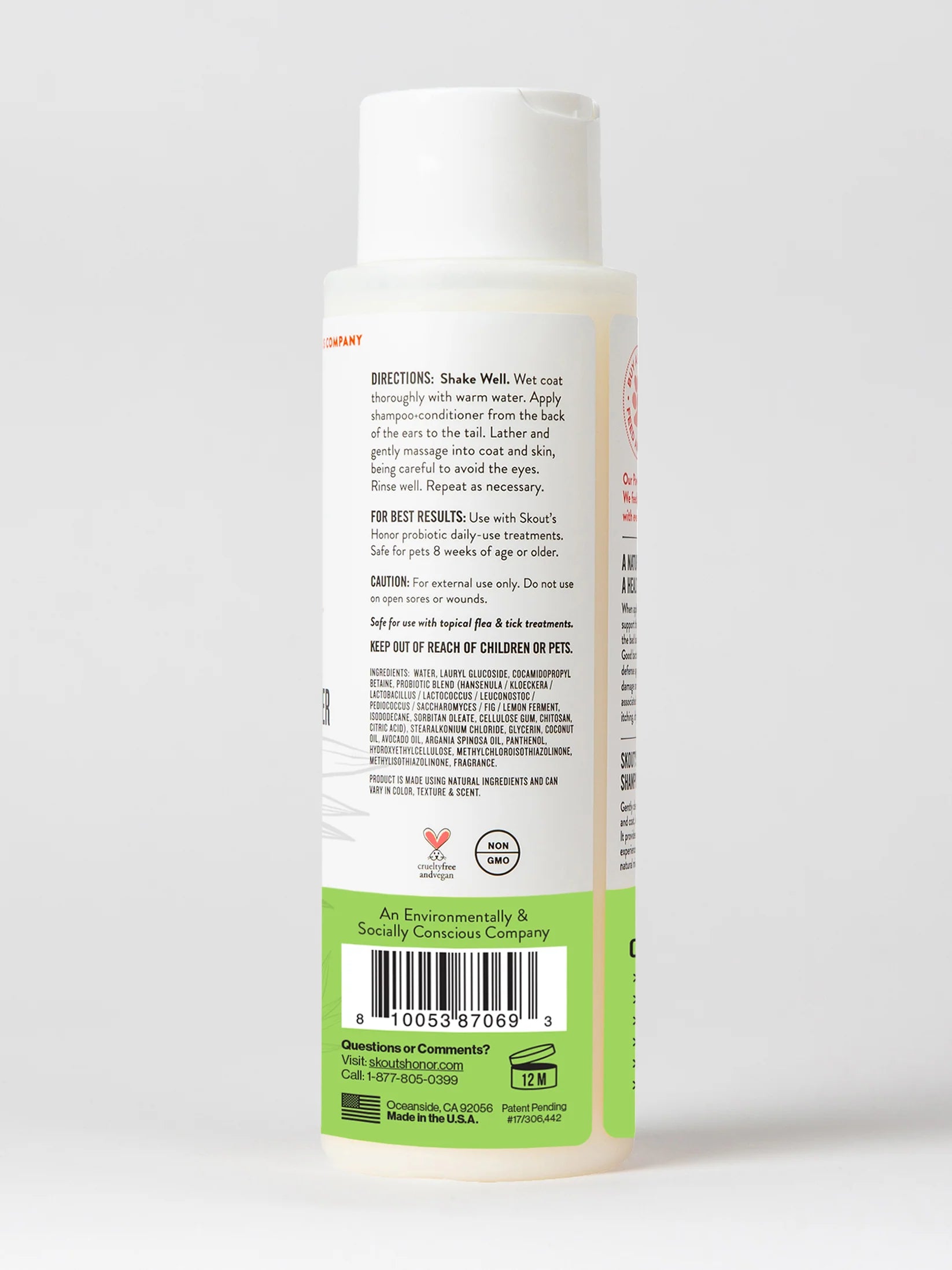 Skout&#39;s Honor - Probiotic Shampoo + Conditioner For Dogs + Cats