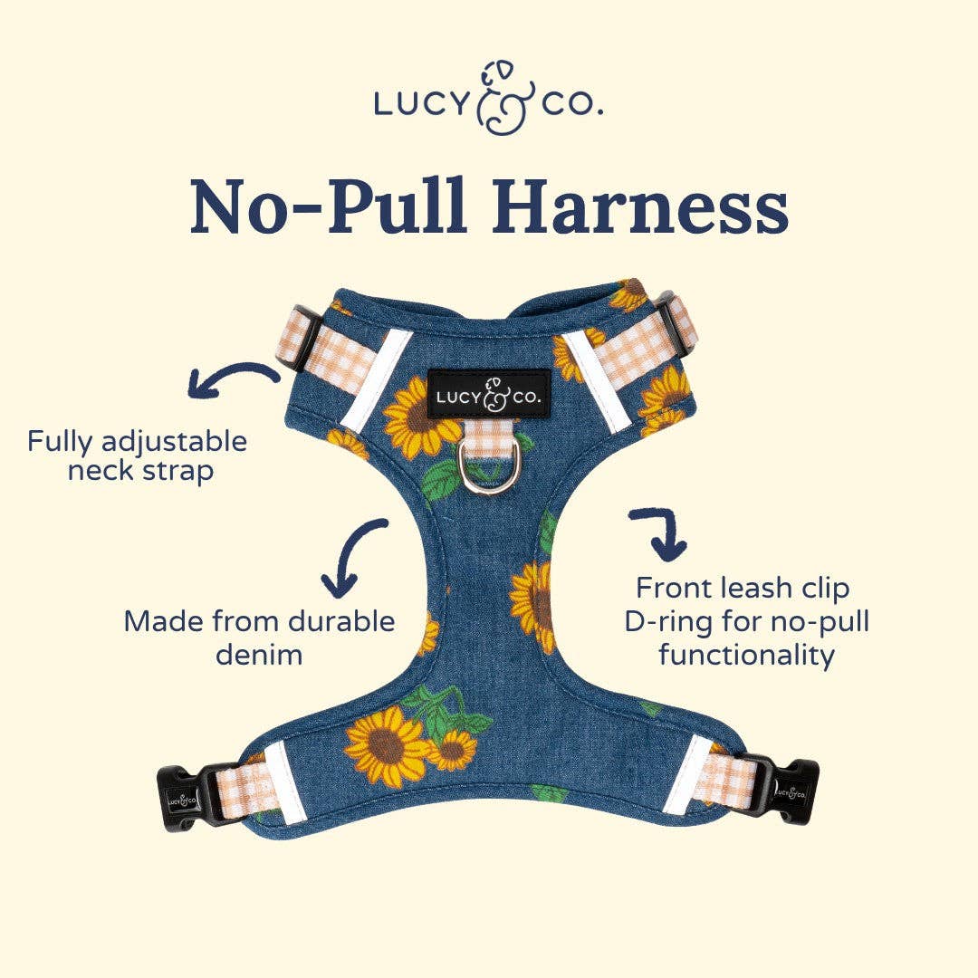 Lucy &amp; Co. - Sunflower Power Denim No-Pull Harness