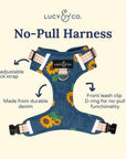 Lucy & Co. - Sunflower Power Denim No-Pull Harness