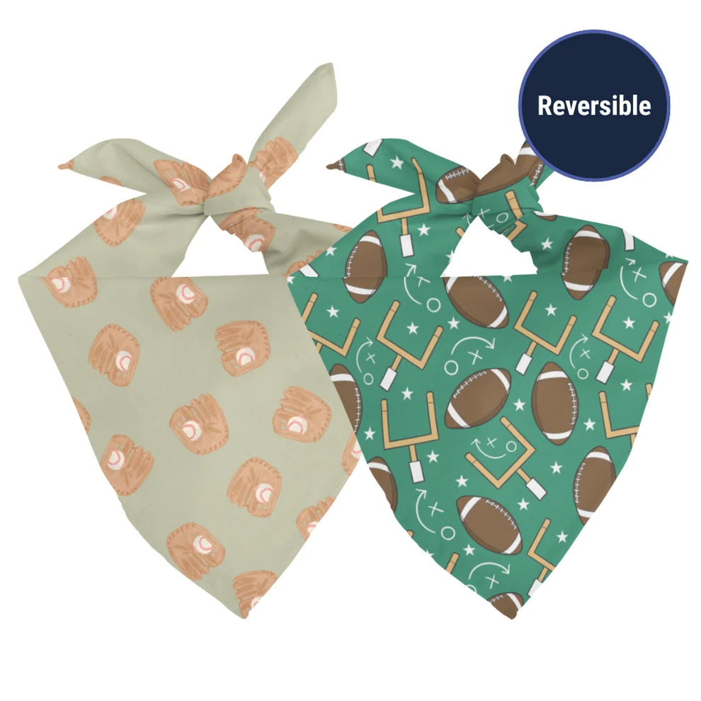 Dog Bandana Co. Football &amp; Baseball Reversible Dog Bandana