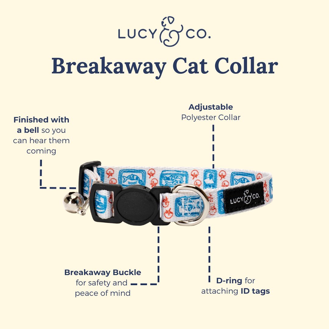 Lucy &amp; Co. - Tinned Fish Breakaway Cat Collar: L