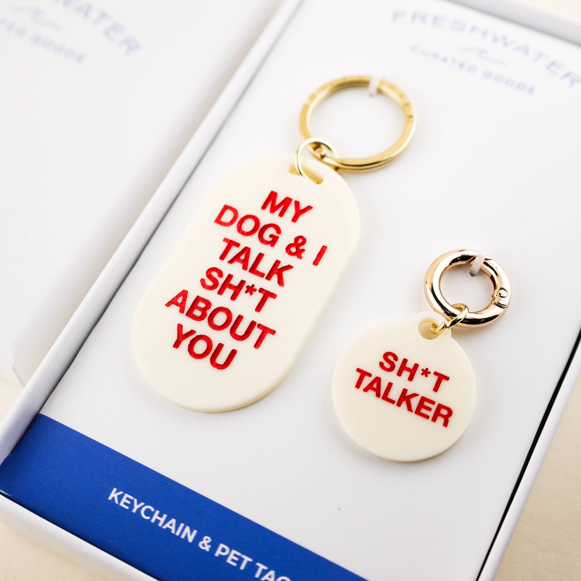 Freshwater Curated Goods™ - Sh*t Talker Keychain &amp; Pet Tag Gift Set