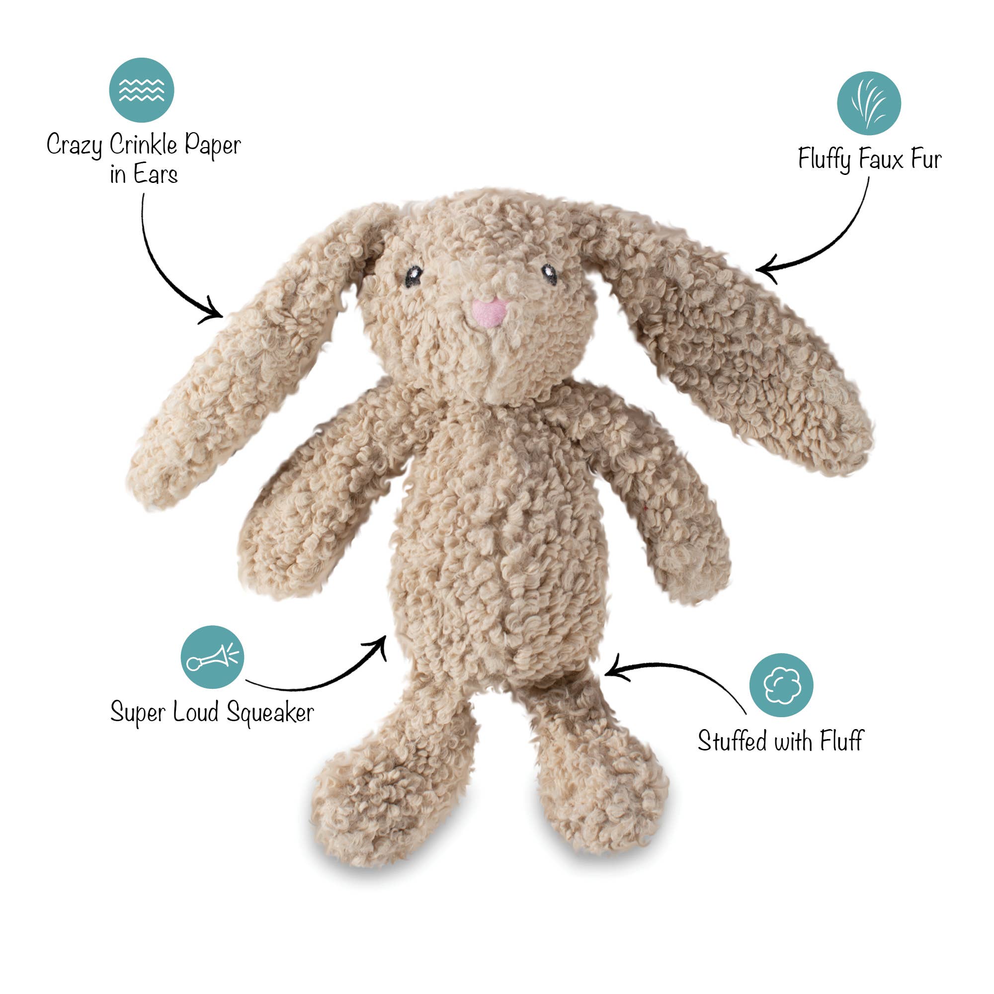 Petshop by Fringe Studio - Honey Bunny Plush Dog Toy