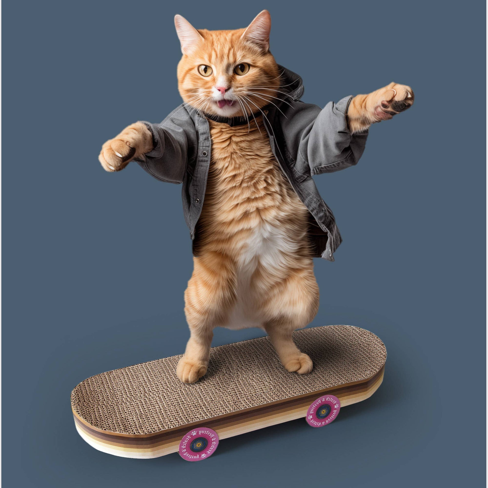 SUCK UK Ltd - USA - Cat Toy Scratch Skateboard - Cool carboard cat scratcher