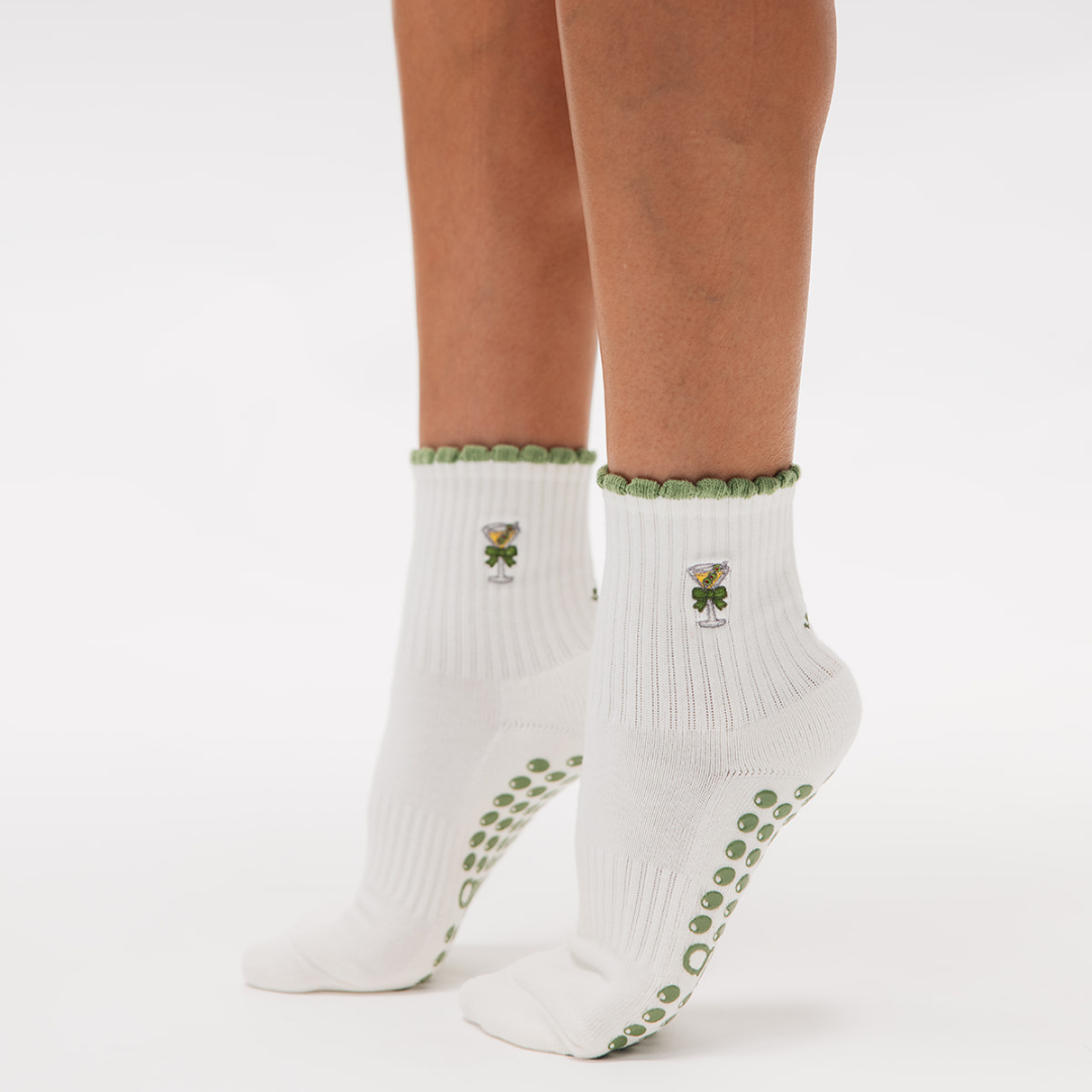 Almla Active - Dachshund &amp; Dirty Martini Double Sided Pilates Grip Sock