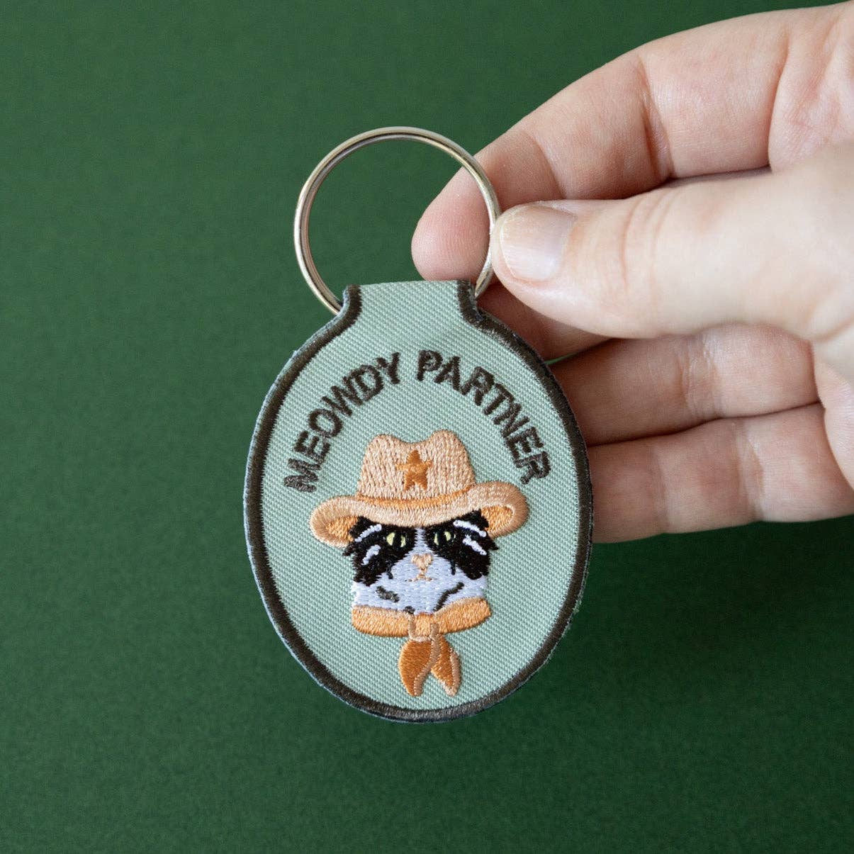 Lindy Stark Designs - Meowdy Partner Embroidered Keychain