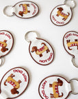 Lindy Stark Designs - Hot Dog Embroidered Keychain