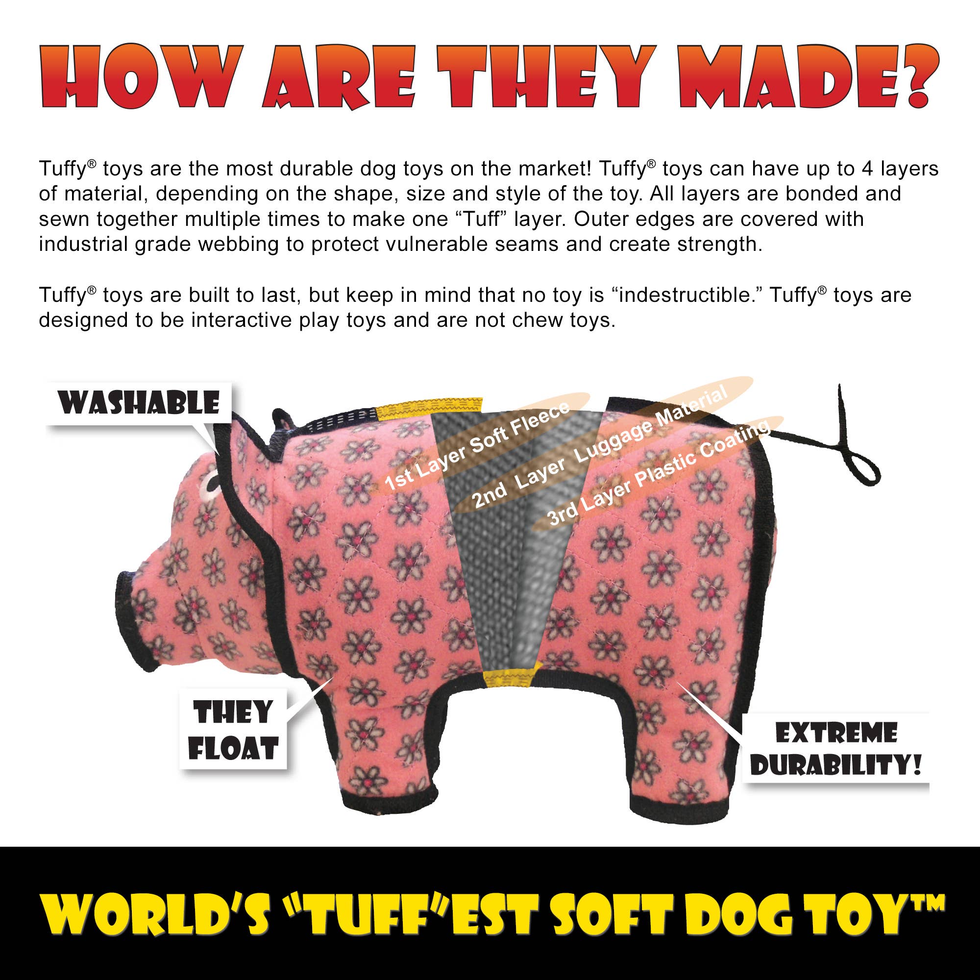 Tuffy Dog Toys - VIP Products - Tuffy Funny Food Pickle, Durable, Squeaky Dog Toy