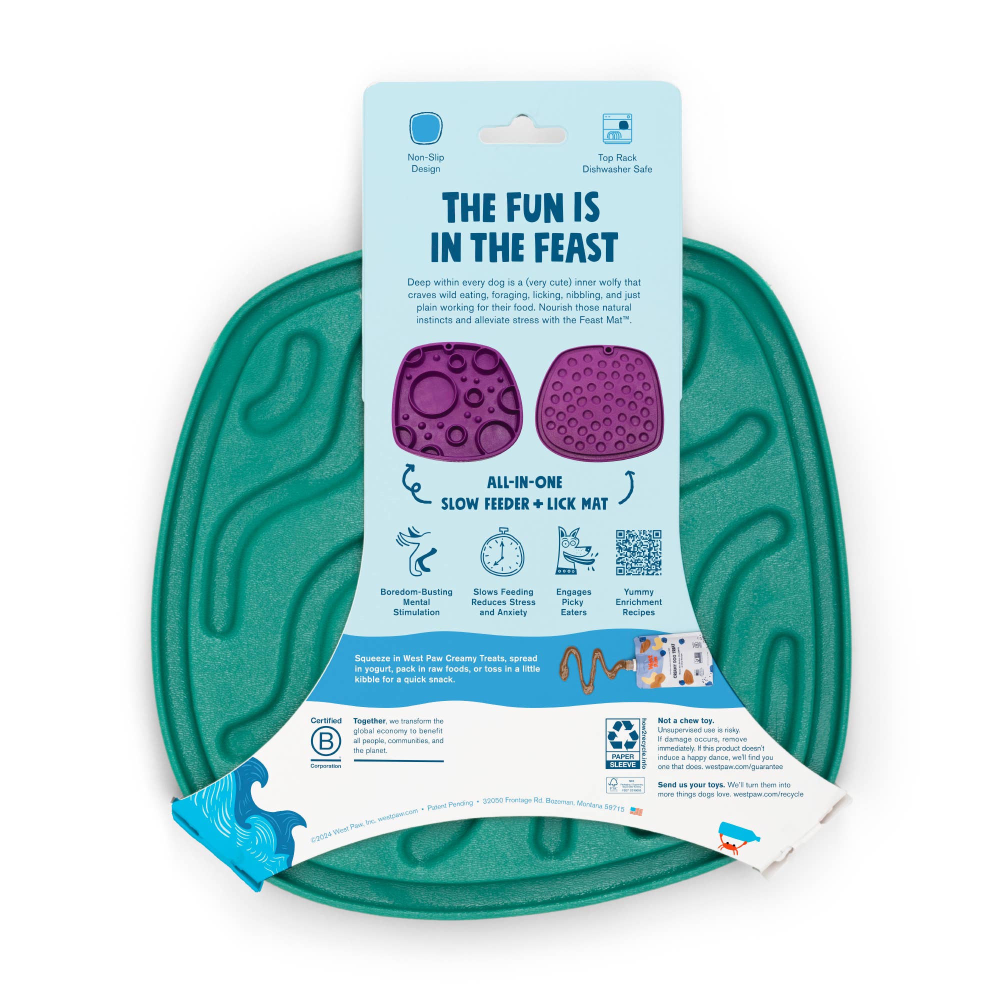 West Paw - Waves Feast Mat