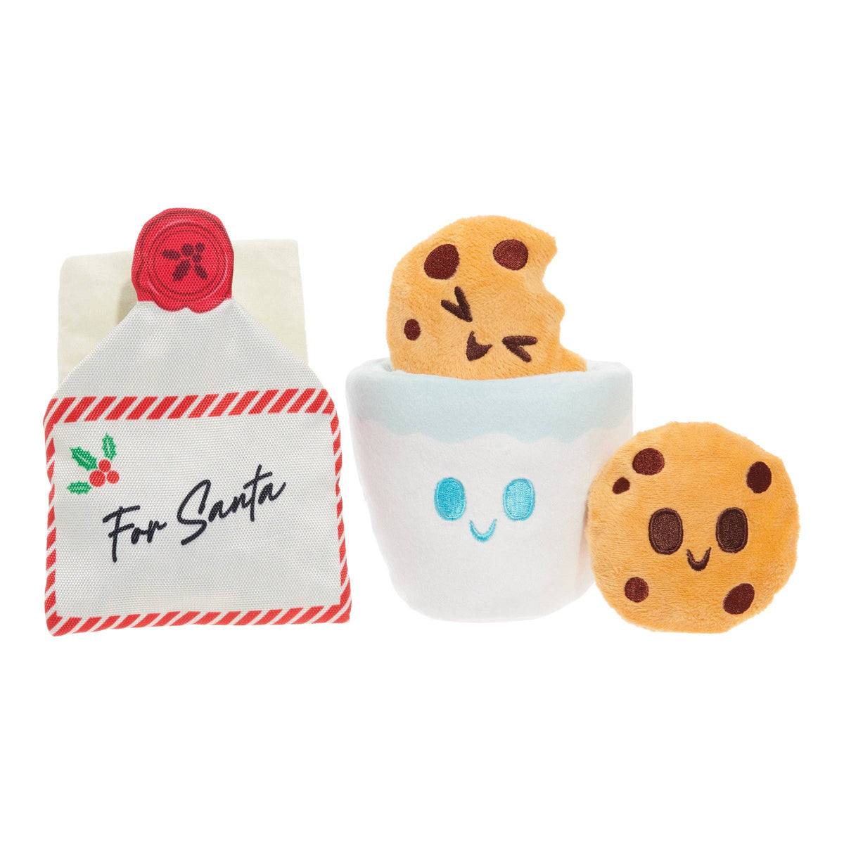 Pet Palette Distribution - BARKHoliday Letter Fur Santa Plush Dog Toy 2pc