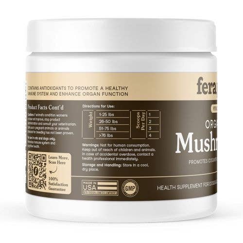 Fera Pets - USDA Organic Mushrooms - Immune Support for Dogs and Cats