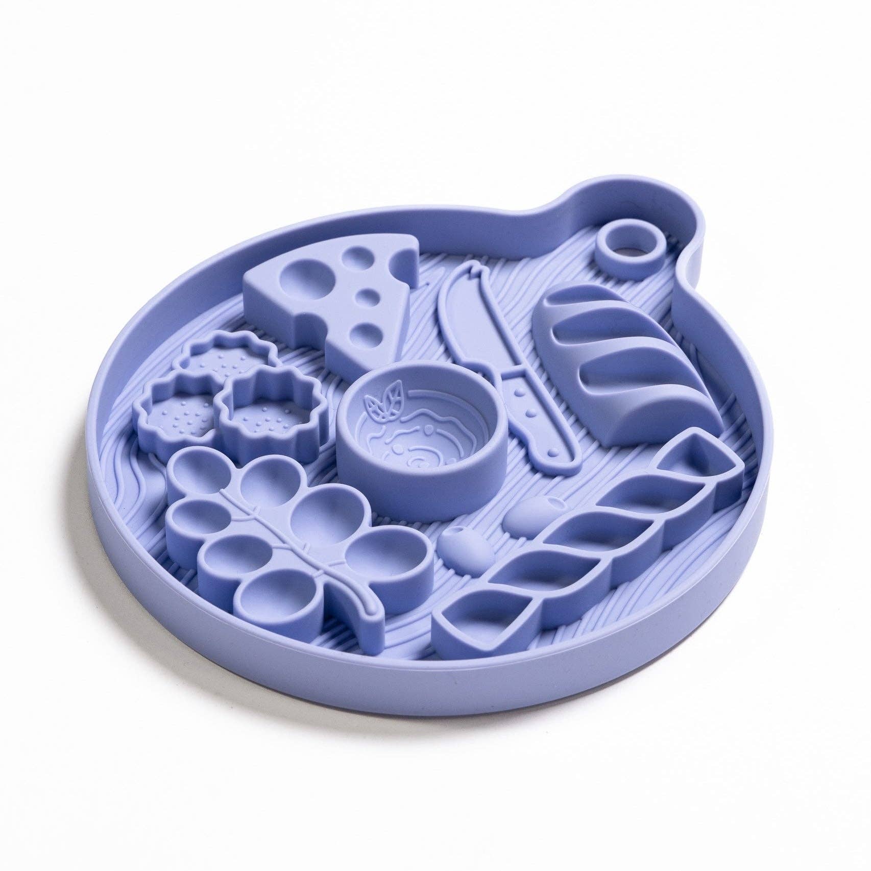 Awoo - Smorgasboard Charcuterie Lick Mat &amp; Slow Feeder: Misty Blue